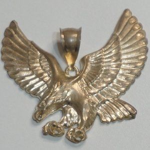 Antique Stamped 925 Sterling Silver Eagle Pendant